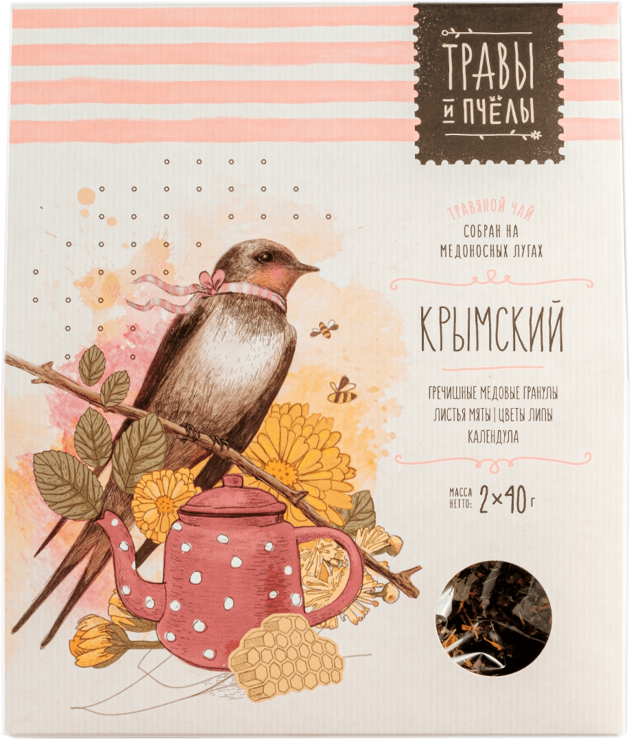 Травяной чай ТРАВЫ И ПЧЁЛЫ Крымский 80г картонная коробка