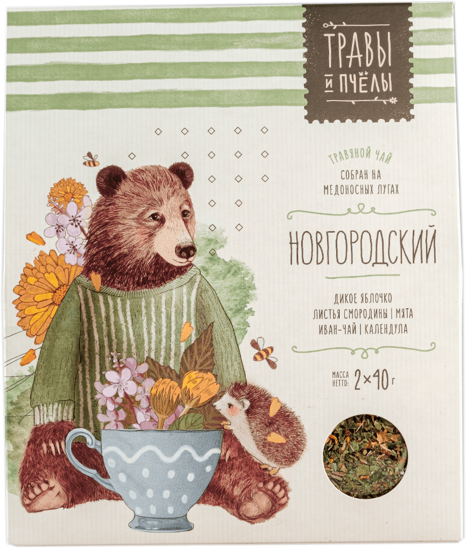 Травяной чай ТРАВЫ И ПЧЁЛЫ Новгородский 80г картонная коробка