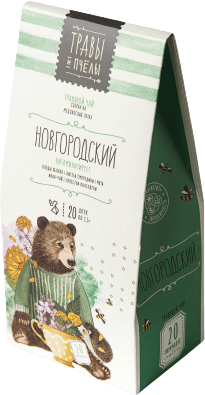 Травяной чай  ТРАВЫ И ПЧЁЛЫ Новгородский коробка 30г2015г6штпирамидки