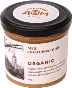 Мед натуральный цветочный фасованный Новгородский 380 гр1 шт стекло