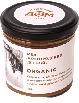 Мед натуральный цветочный фасованный Новгородский лесной 380 гр1 шт стекло