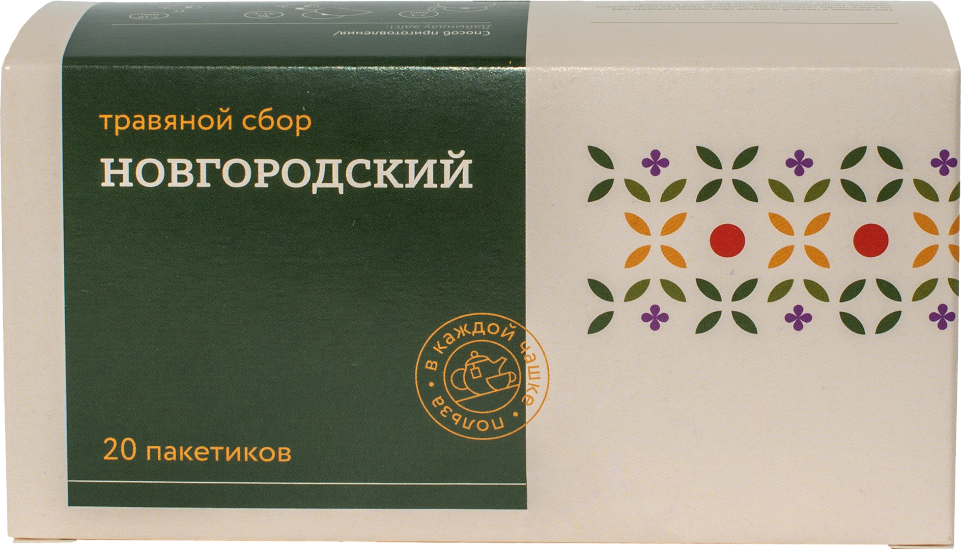 Травяной сбор ТРАВЫ И ПЧЕЛЫ Новгородский 40 г 202г6шт картонная коробка