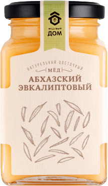 Мёд МЕДОВЫЙ ДОМ  натуральный цветочный Абхазский эвкалиптовый 320г6шт стекло