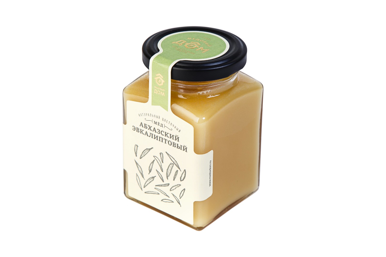 Мёд МЕДОВЫЙ ДОМ  натуральный цветочный Абхазский эвкалиптовый 320г1шт стекло