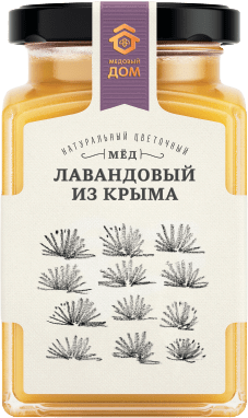 Мёд МЕДОВЫЙ ДОМ  натуральный цветочный лавандовый из Крыма 320г6шт стекло